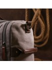 Дорожня сумка текстильна з кишенею Vintage 20191 Сіра