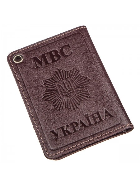 Компактна обкладинка на документи МВС України SHVIGEL 13979 Коричнева