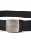 Текстильний ремінь зі сріблястою пряжкою Vintage 20541 Чорний