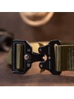 Текстильний ремінь із чорною пряжкою Vintage 20549 Хакі