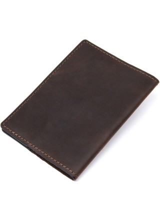 Матова шкіряна обкладинка на паспорт GRANDE PELLE 11481 Коричневий