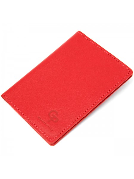 Яскрава обкладинка на паспорт із натуральної шкіри GRANDE PELLE 11484 Червоний