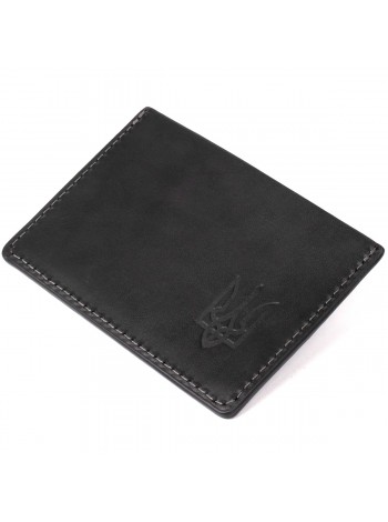 Шкіряна обкладинка для пенсійного посвідчення GRANDE PELLE 11506 Чорний