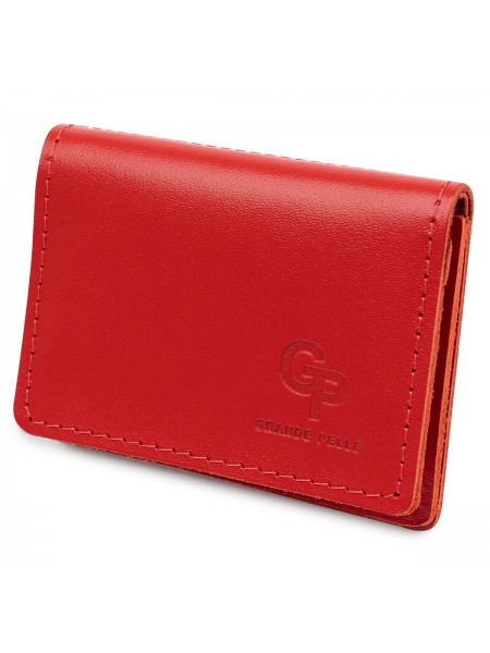 Шкіряна жіноча обкладинка для автодокументів GRANDE PELLE 11402 Червоний