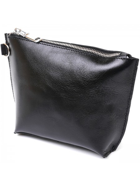 Зручна шкіряна косметичка Shvigel 16409 Чорний