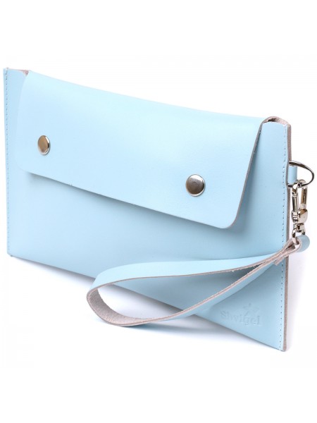 Шкіряна жіноча тревел-косметичка Shvigel 16424 Блакитний