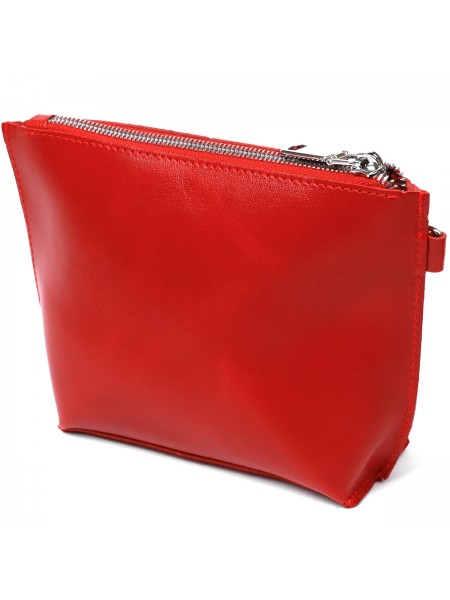 Жіноча глянсова косметичка з натуральної шкіри Shvigel 16410 Червоний