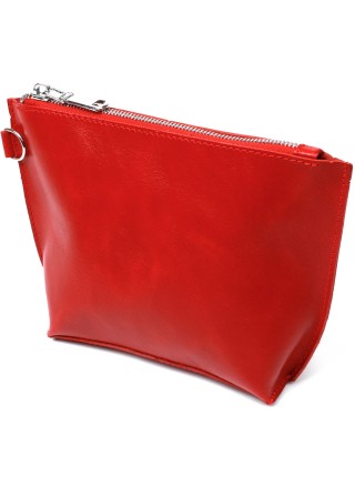 Жіноча глянсова косметичка з натуральної шкіри Shvigel 16410 Червоний