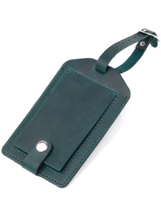 Матова шкіряна бирка на валізу Shvigel 16557 Зелений