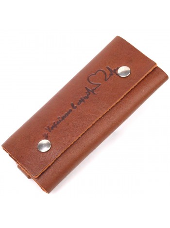 Чудова ключниця в глянсовій шкірі Серце GRANDE PELLE 16721 Світло-коричнева