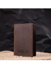 Добротна обкладинка на військовий квиток із вінтажної шкіри Слава ЗСУ GRANDE PELLE 16751 Коричнева