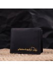 Практичний шкіряний гаманець на два складання Серце GRANDE PELLE 16753 Чорний