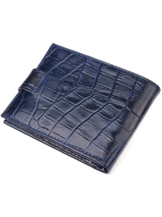 Стильний чоловічий гаманець із натуральної фактурної шкіри CANPELLINI 21514 Синій