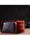 Чоловічий гаманець без застібки горизонтального формату з натуральної шкіри з тисненням під крокодила CANPELLINI