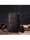Чоловіча вертикальна поясна сумка з натуральної шкіри 21488 Vintage Коричнева