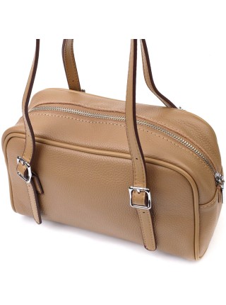 Ділова сумка-клатч зі знімними ручками з натуральної шкіри 22077 Vintage Бежева