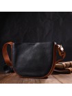 Жіноча напівкругла сумка крос-боді з натуральної шкіри 22093 Vintage Чорна