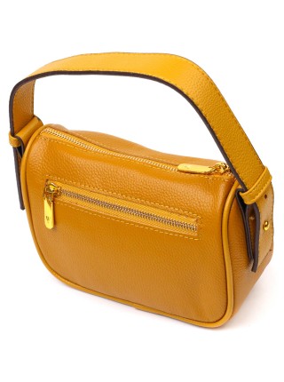Гарна сумка на плече крос-боді з натуральної шкіри 22100 Vintage Жовта