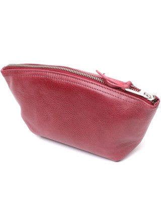 Зручна жіноча шкіряна косметичка GRANDE PELLE 16792 Бордовий