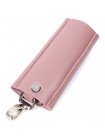 Чарівна жіноча шкіряна ключниця на кнопках GRANDE PELLE 11641 Пудровий