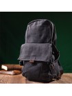 Зручний текстильний рюкзак у стилі мілітарі Vintage 22179 Чорний
