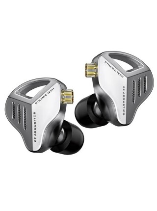 Динамічні навушники KZ ZVX MIC із подвійними драйверами (Сріблястий)