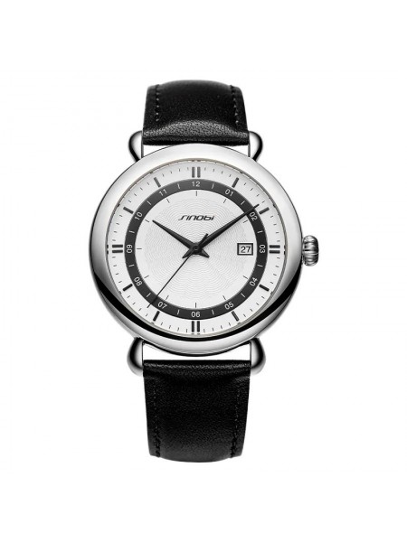 Чоловічий годинник Sinobi 9844 з ремінцем з натуральної шкіри (11S9844G01) (Чорний)