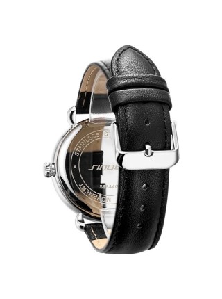 Чоловічий годинник Sinobi 9844 з ремінцем з натуральної шкіри (11S9844G01) (Чорний)