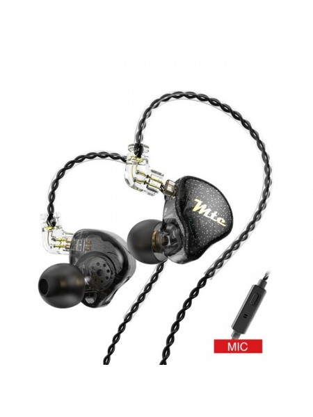Динамічні навушники TRN MTE з мікрофоном (Чорний)