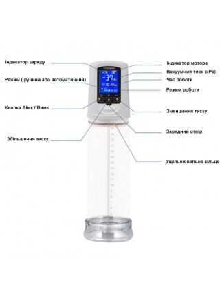 Автоматична вакуумна помпа FreeSpace з LED-дисплеєм для збільшення розміру пеніса