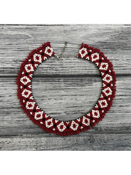 Кольє-силянка із бісеру HatynkaUA Necklace намисто ручної роботи в етнічному стилі до вишиванки (SUN999_50)