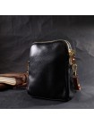 Зручна сумка-трапеція для жінок із натуральної шкіри Vintage 22269 Чорна