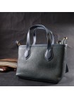Елегантна сумка з двома ручками з натуральної шкіри Vintage 22282 Блакитна