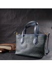 Елегантна сумка з двома ручками з натуральної шкіри Vintage 22282 Блакитна