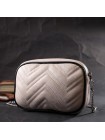 Вечірня жіноча сумка на ланцюжку з натуральної шкіри Vintage 22380 Біла