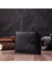 Невеликий місткий гаманець із натуральної шкіри ST Leather 22456 Чорний