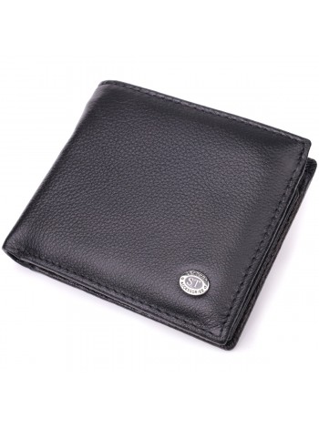Стильний чоловічий гаманець із натуральної шкіри ST Leather 22457 Чорний