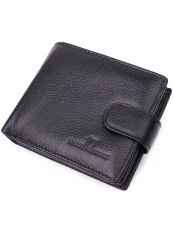 Гаманець для чоловіків зручного розміру з натуральної шкіри ST Leather 22461 Чорний