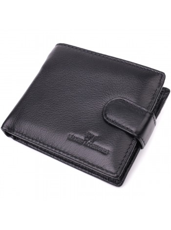 Гаманець для чоловіків зручного розміру з натуральної шкіри ST Leather 22463 Чорний