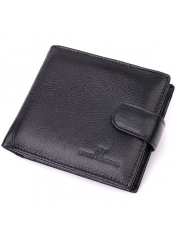 Прекрасний горизонтальний гаманець для чоловіків із натуральної шкіри ST Leather 22465 Чорний