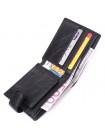 Чоловічий гаманець зручного розміру з натуральної шкіри ST Leather 22471 Чорний