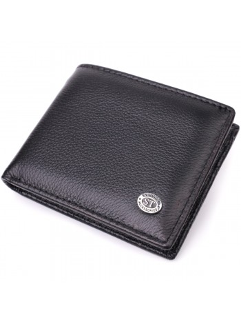 Чудовий затискач із натуральної шкіри ST Leather 22475 Чорний