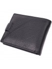 Чоловічий горизонтальний гаманець середнього розміру з натуральної шкіри ST Leather 22484 Чорний