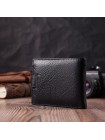 Чоловічий горизонтальний гаманець середнього розміру з натуральної шкіри ST Leather 22484 Чорний