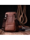 Сумка-барсетка на пояс шкіряна Vintage 22565 Світло-коричнева