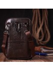 Компактна чоловіча сумка на пояс із натуральної шкіри Vintage 22141 Коричневий
