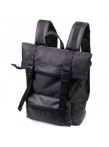 Рюкзак для ноутбука зі вставками екошкіри FABRA 22582 Чорний