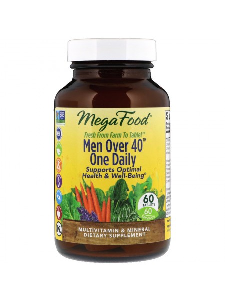 Вітаміни для чоловіків MegaFood Men Over 40 One Daily 40+ без заліза 60 таблеток (2289)