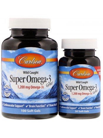 Риб'ячий жир Carlson Labs Super Omega·3 1200 мг 130 капсул (2325)