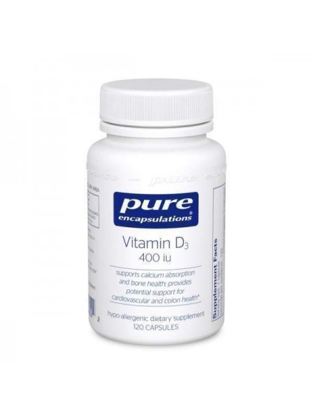 Вітамін D3 Pure Encapsulations 400 МО 120 капсул (21521)